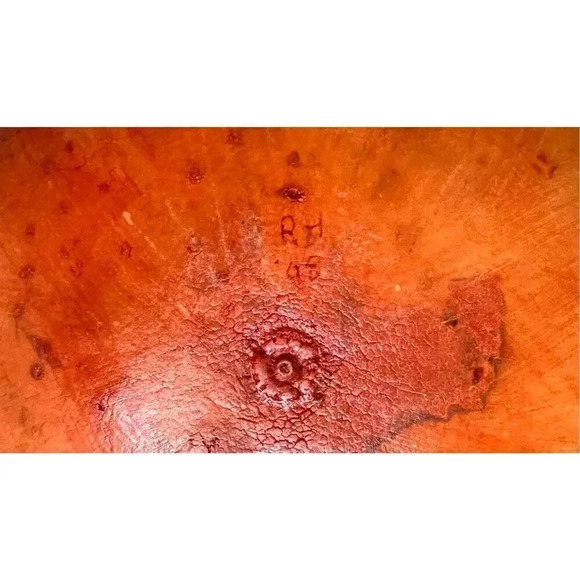 Vintage Handmade Carved Embellished Brown Gourd Decorative Vase Tabletop Decor s - Picture 7 of 12